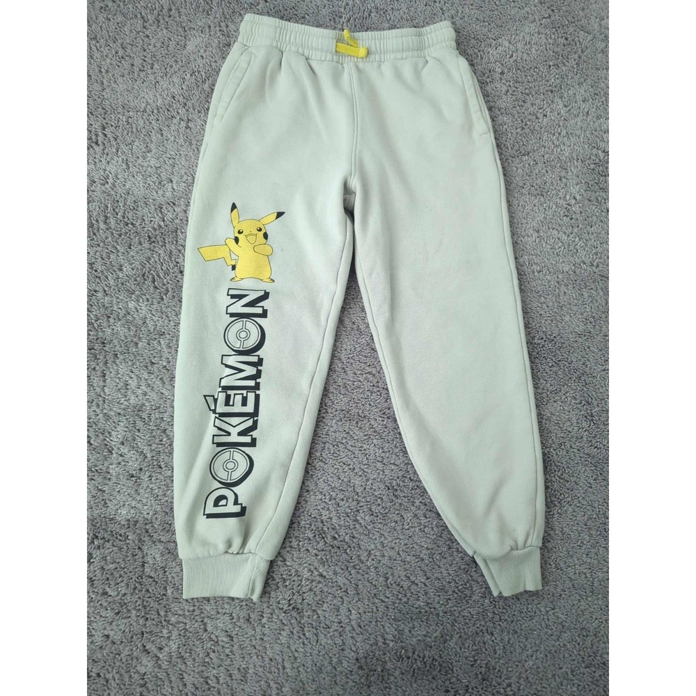 Pokémon Pikachu Sweatpants Youth Boys L Gray Jogger Lounge Active Casual